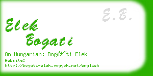 elek bogati business card